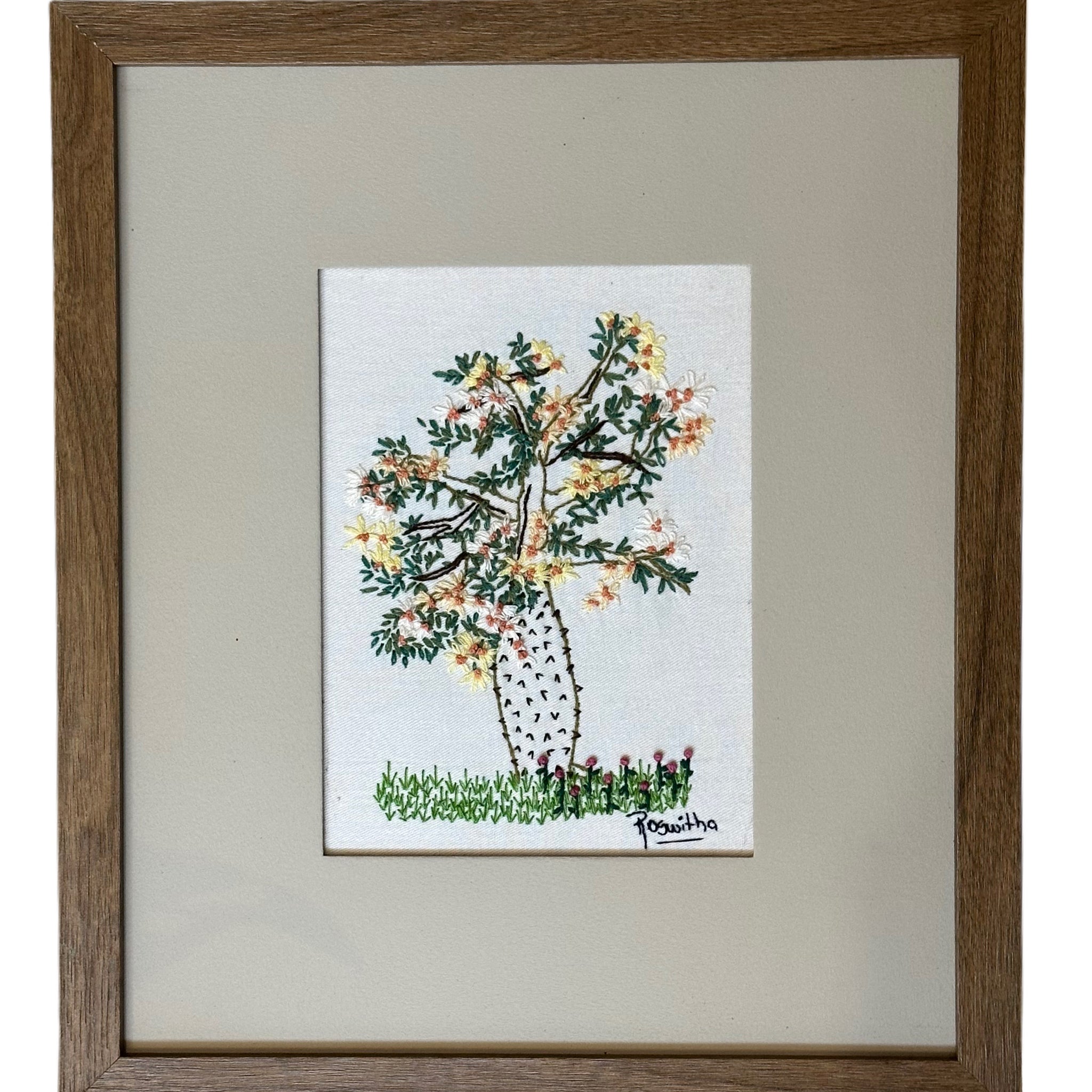 CUADRO RECUERDO DE SAMU’U BORDADO ENMARCADO 36 x 31 cm