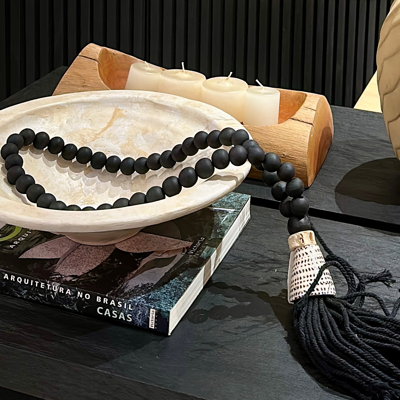 COLLAR GRANDE CARACOL Y MADERA