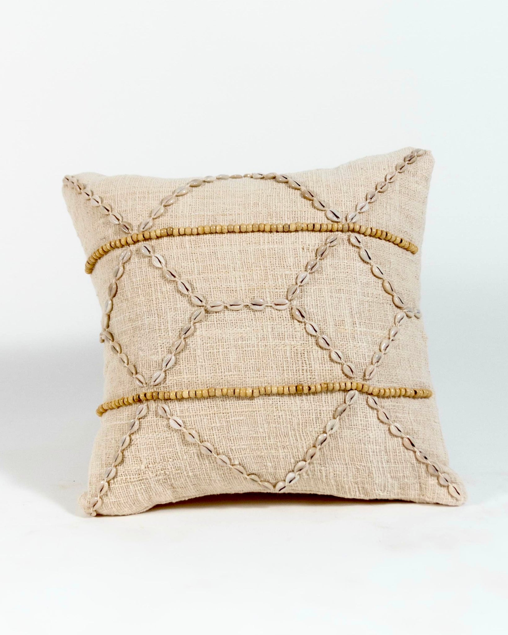 ALMOHADON MOSAICO LINO Y CARACOLES - 45 x 45