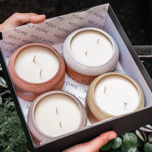 SECRET GARDEN BOX - 4 SCENTED CANDLES WITH NATURAL ESSENCES