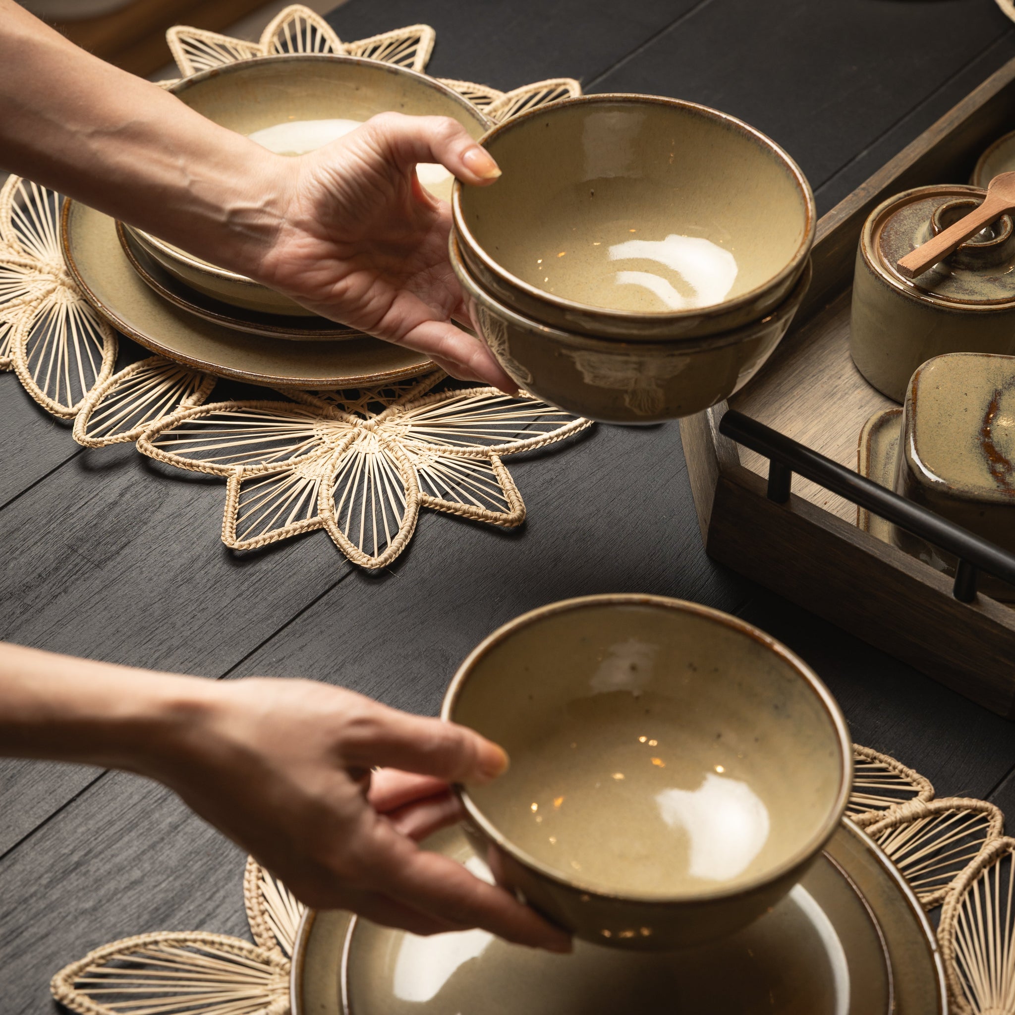 PLATO BOWL DE CERAMICA OLIVA