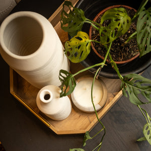 SOLID WOODEN HONEY TRAY WITH HEXAGONAL PROFILE